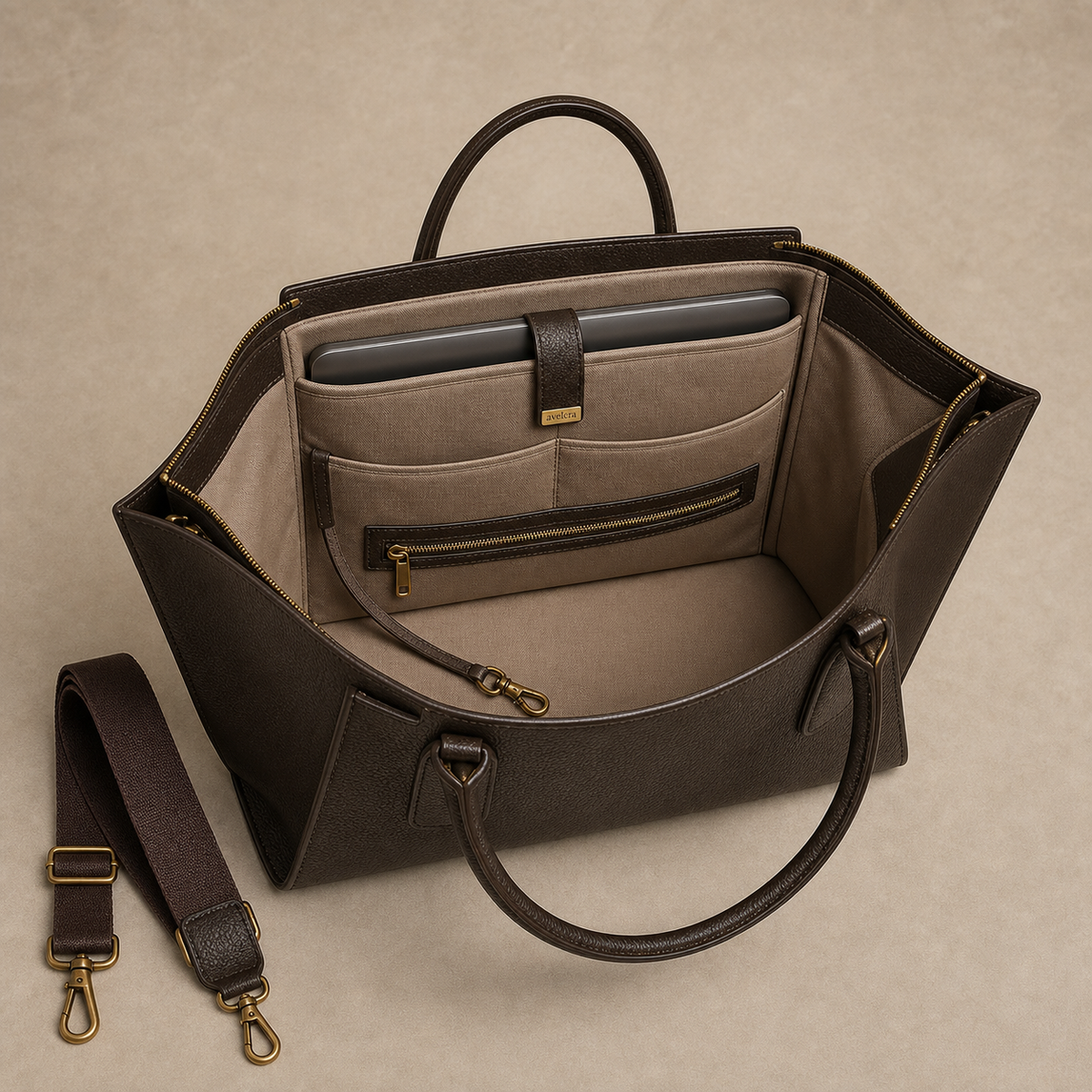 Arden Work Tote - interior view