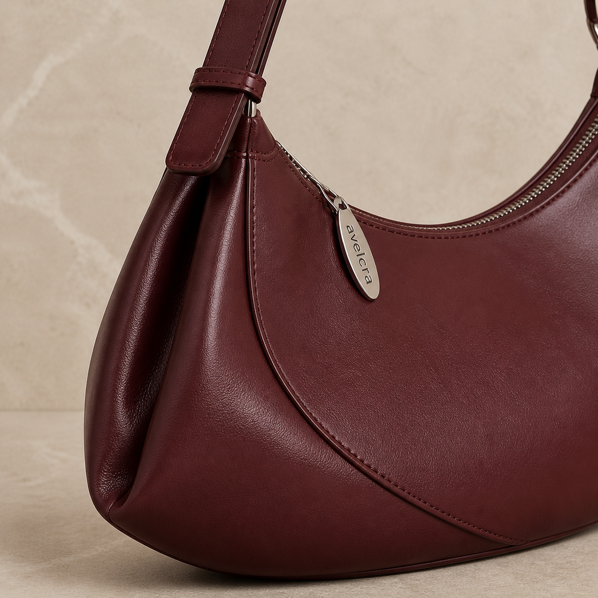 Solene Crescent Shoulder Bag - detail view