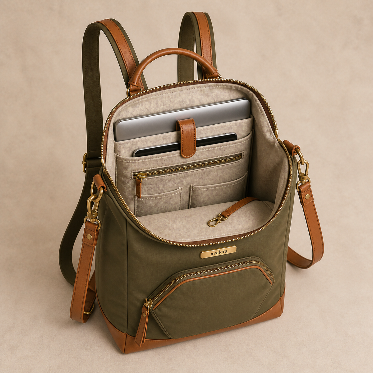 Mira Convertible Backpack - interior view